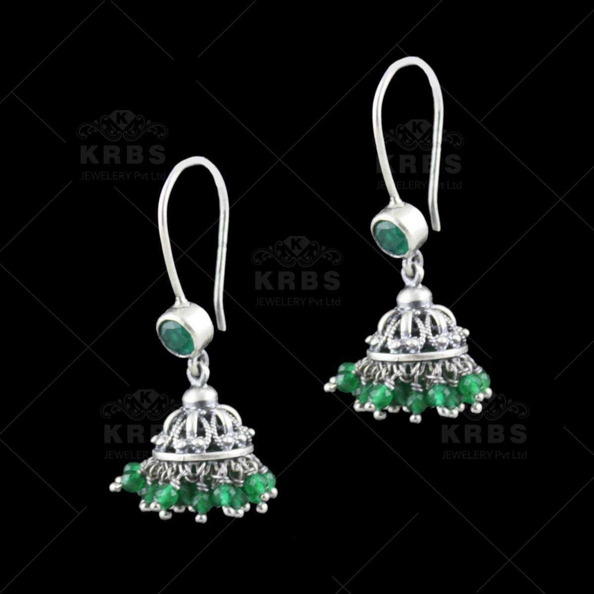 Women's Alloy Jhumka Earrings in Green | Jhumka earrings, Online earrings,  Earrings